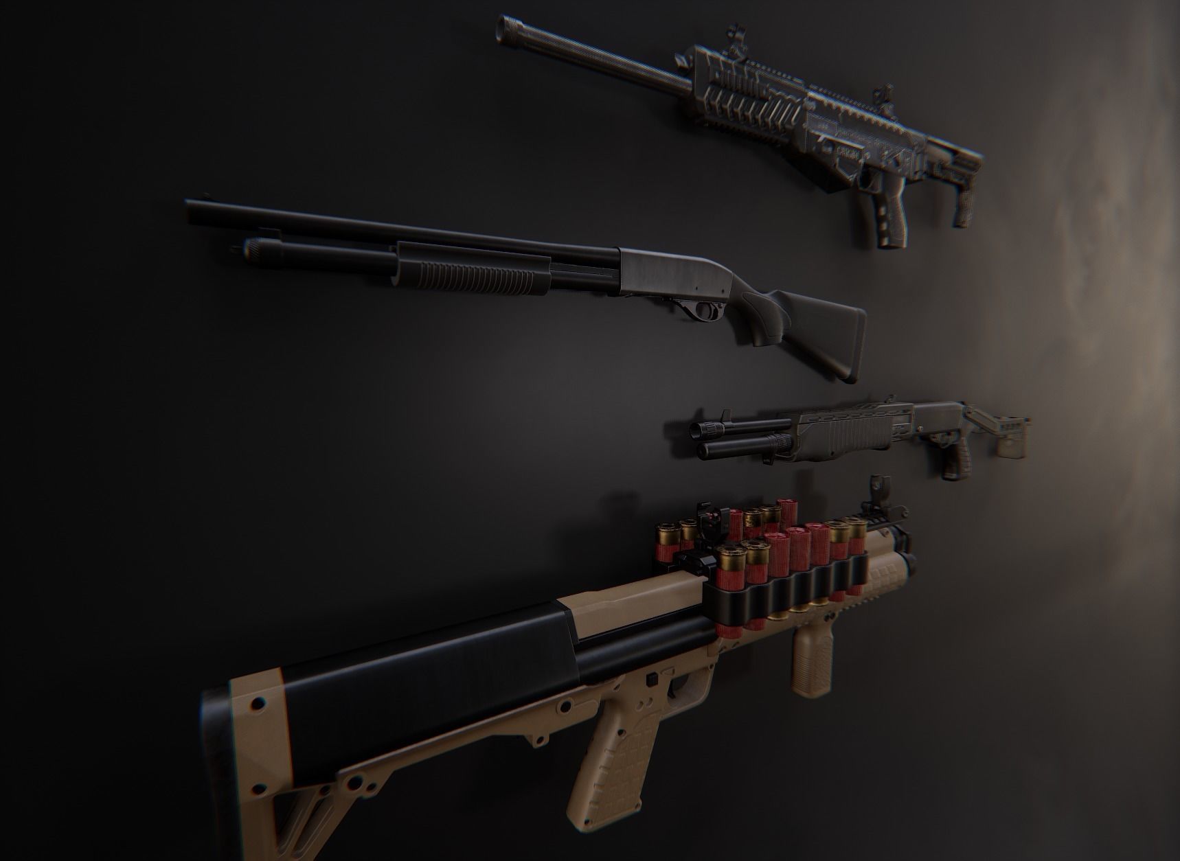Modern AAA Shotgun Pack Game Ready PBR Low-poly 3D model_24