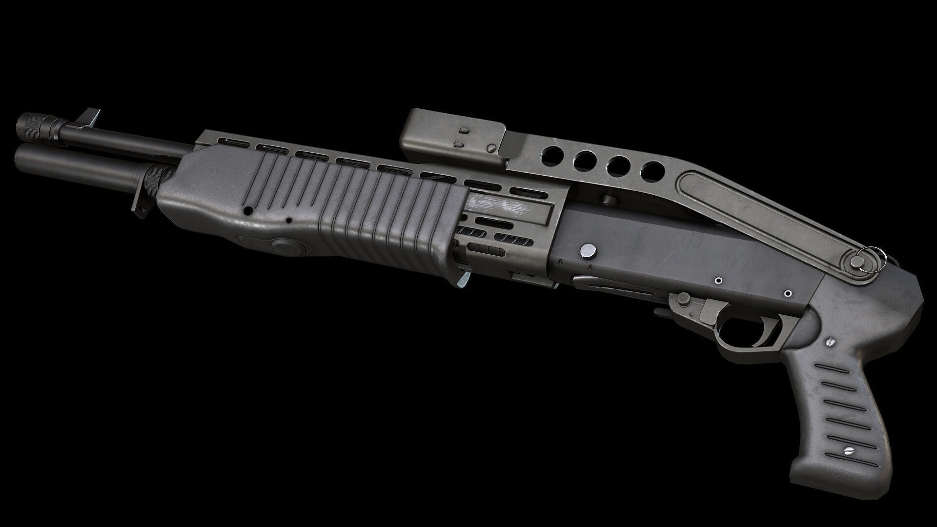 Modern AAA Shotgun Pack Game Ready PBR Low-poly 3D model_11