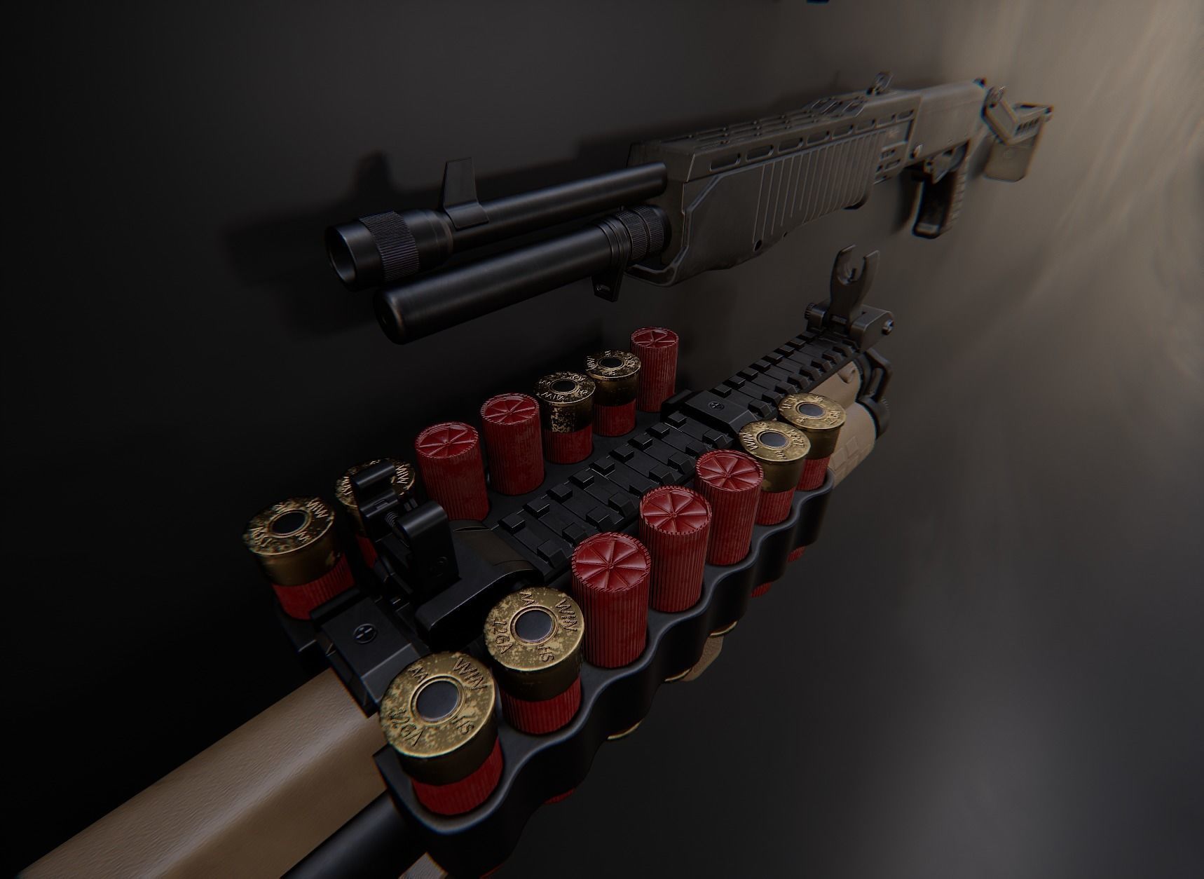 Modern AAA Shotgun Pack Game Ready PBR Low-poly 3D model_20