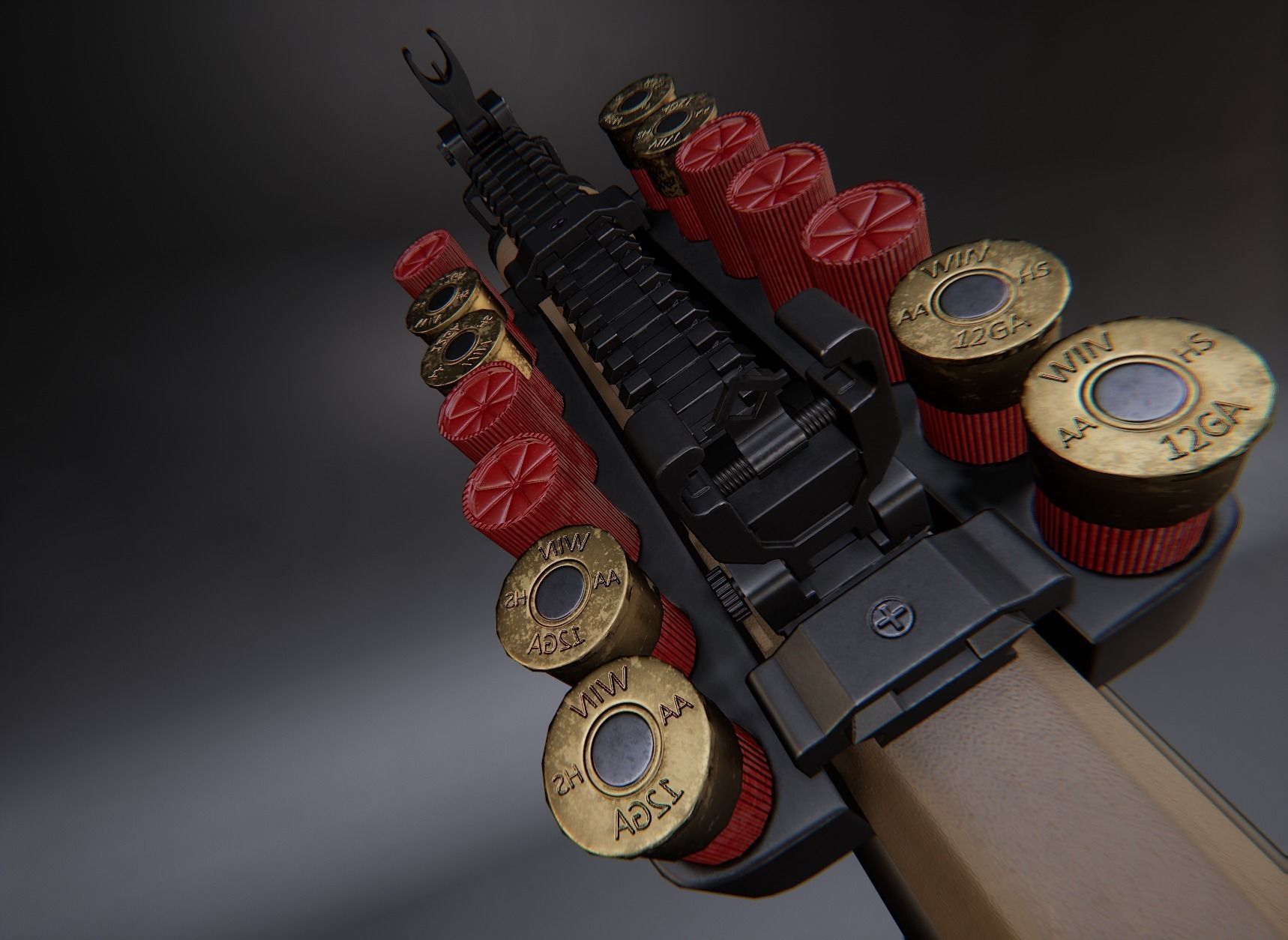 Modern AAA Shotgun Pack Game Ready PBR Low-poly 3D model_8