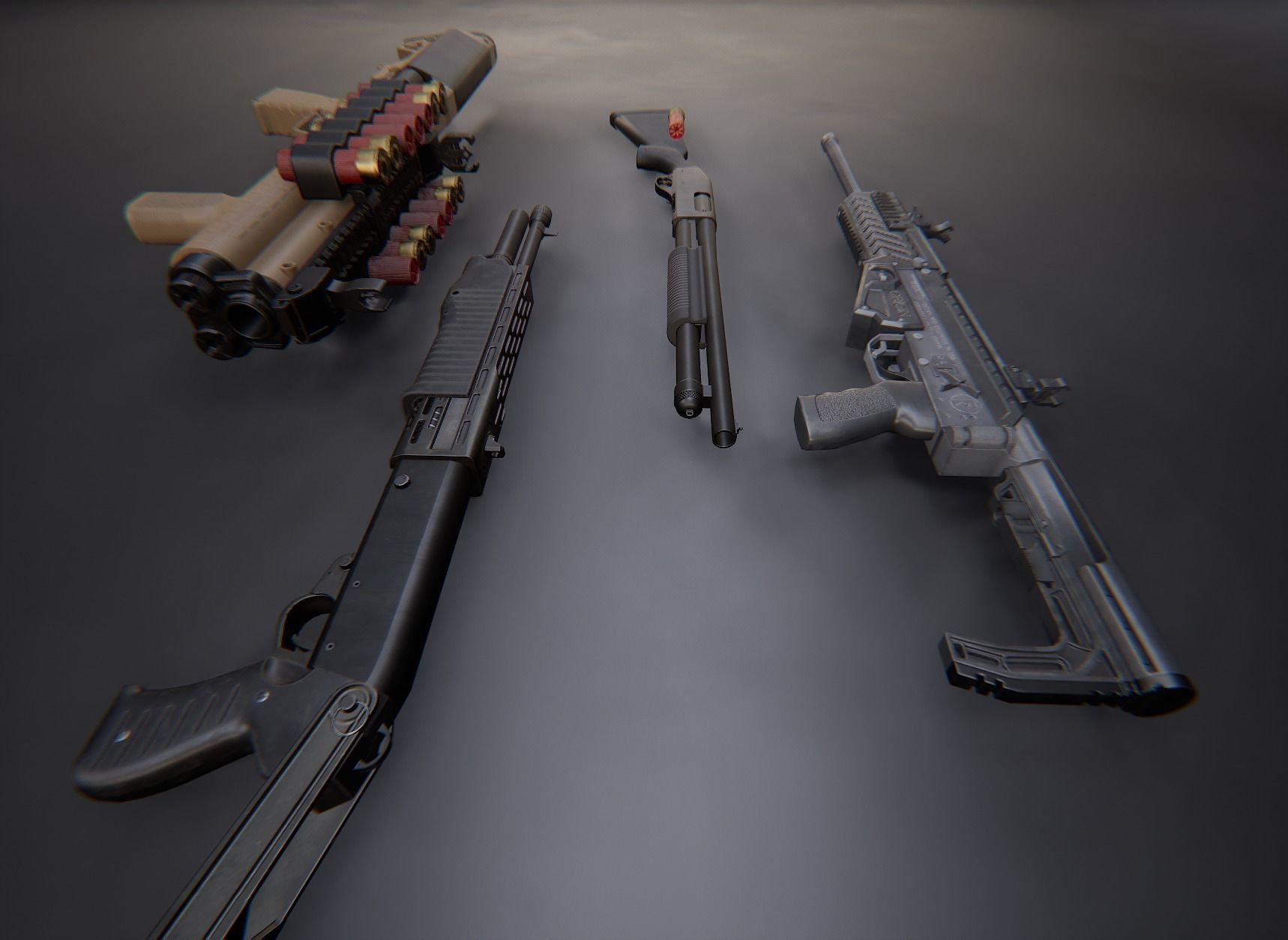 Modern AAA Shotgun Pack Game Ready PBR Low-poly 3D model_25