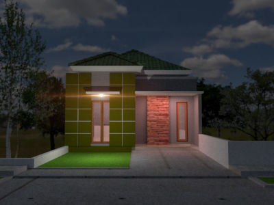 Suburban Home Living  3D model_2