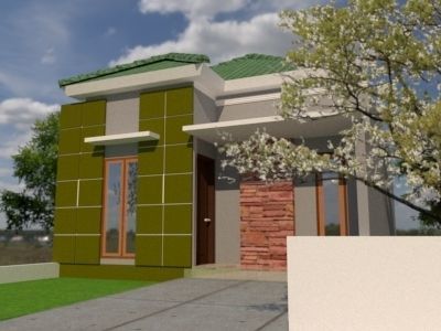 Suburban Home Living  3D model_1