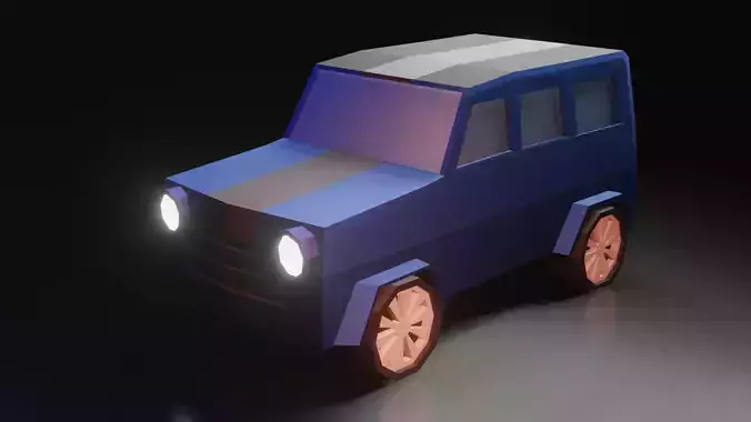 low poly jeep car Low-poly 3D model