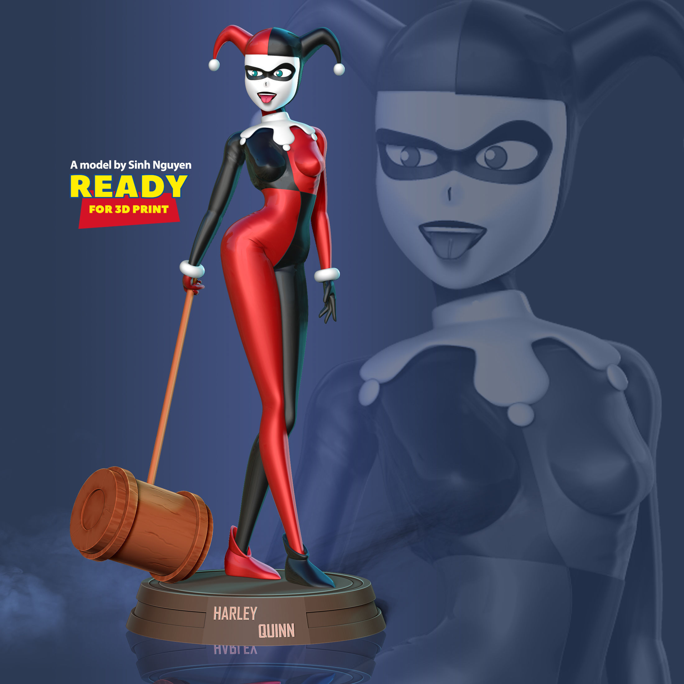 Classic Harley Quinn 3D print model_1