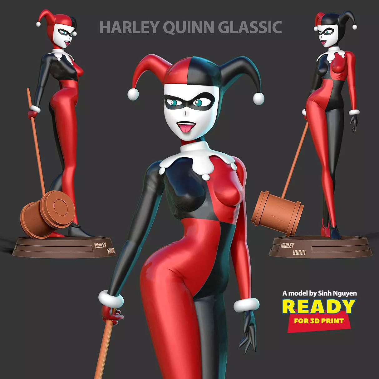 Classic Harley Quinn 3D print model_0