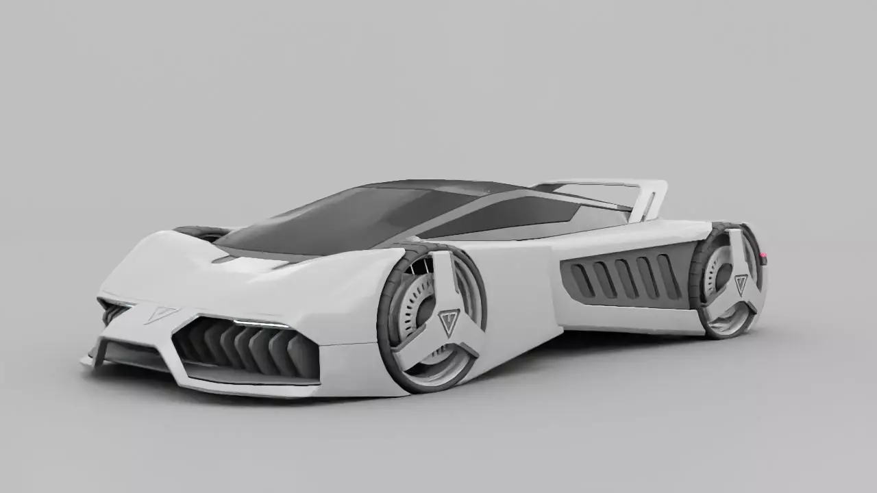 sci-fi sport car  3D model_0