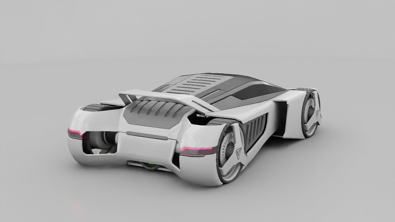 sci-fi sport car  3D model_3