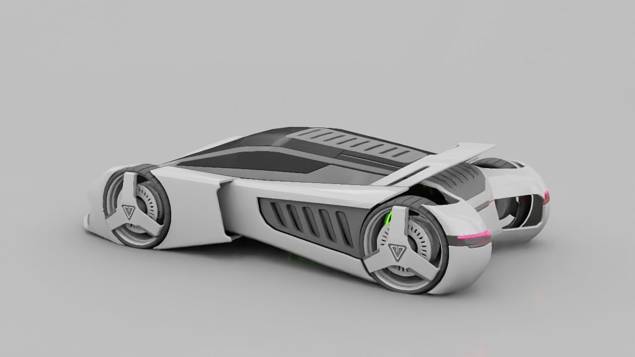 sci-fi sport car  3D model_1