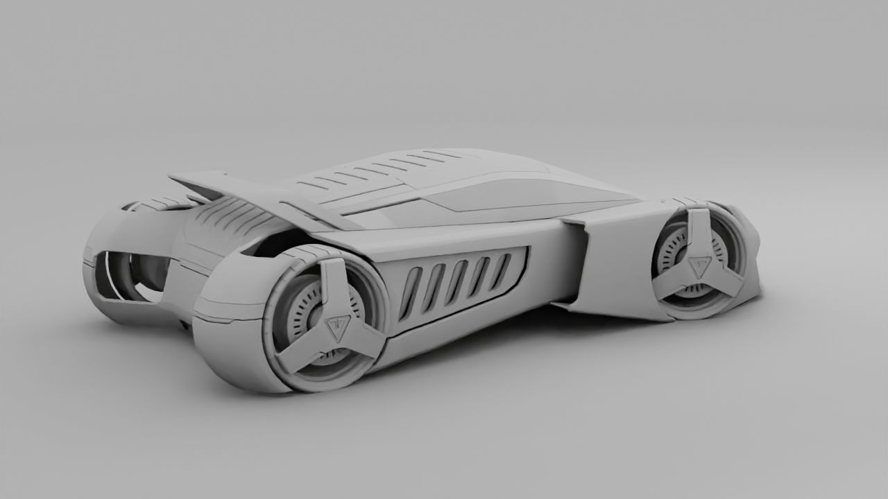 sci-fi sport car  3D model_9