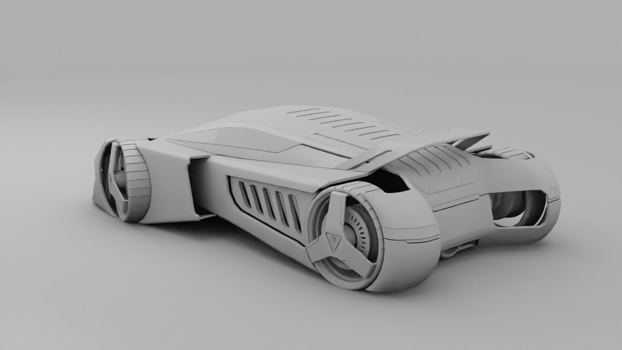sci-fi sport car  3D model_8