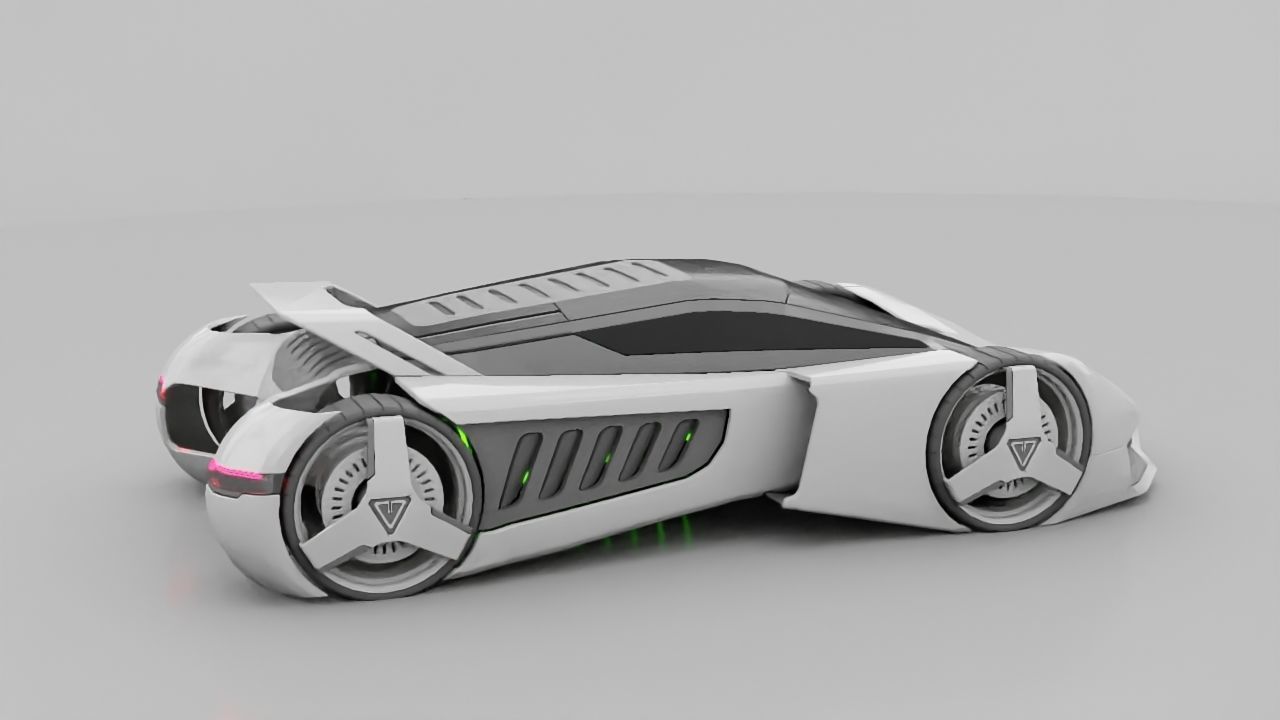 sci-fi sport car  3D model_4