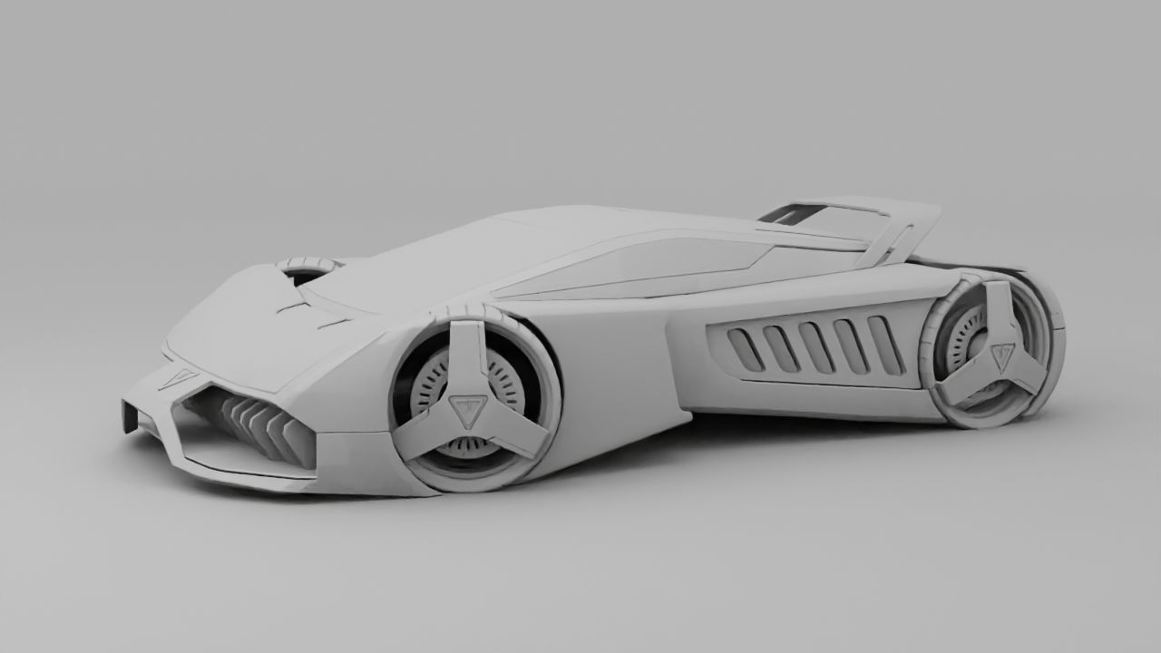 sci-fi sport car  3D model_7