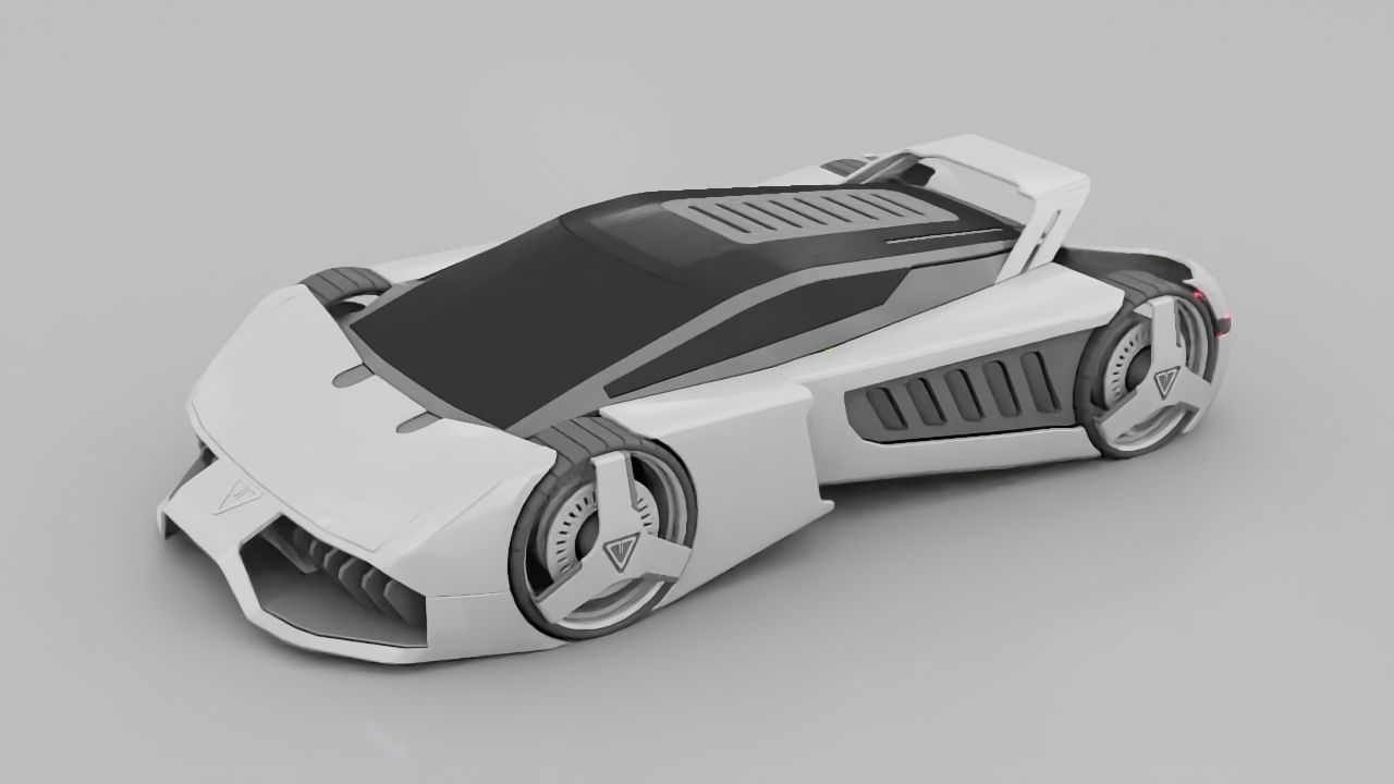 sci-fi sport car  3D model_6