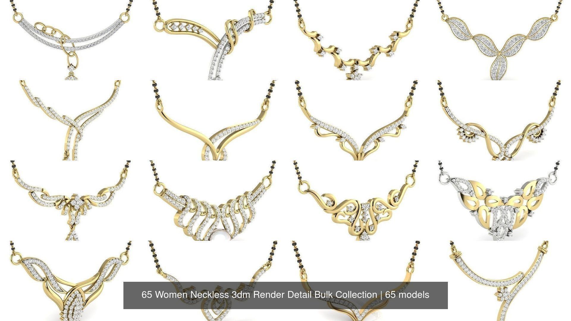 65 Women Neckless 3dm Render Detail Bulk Collection _6