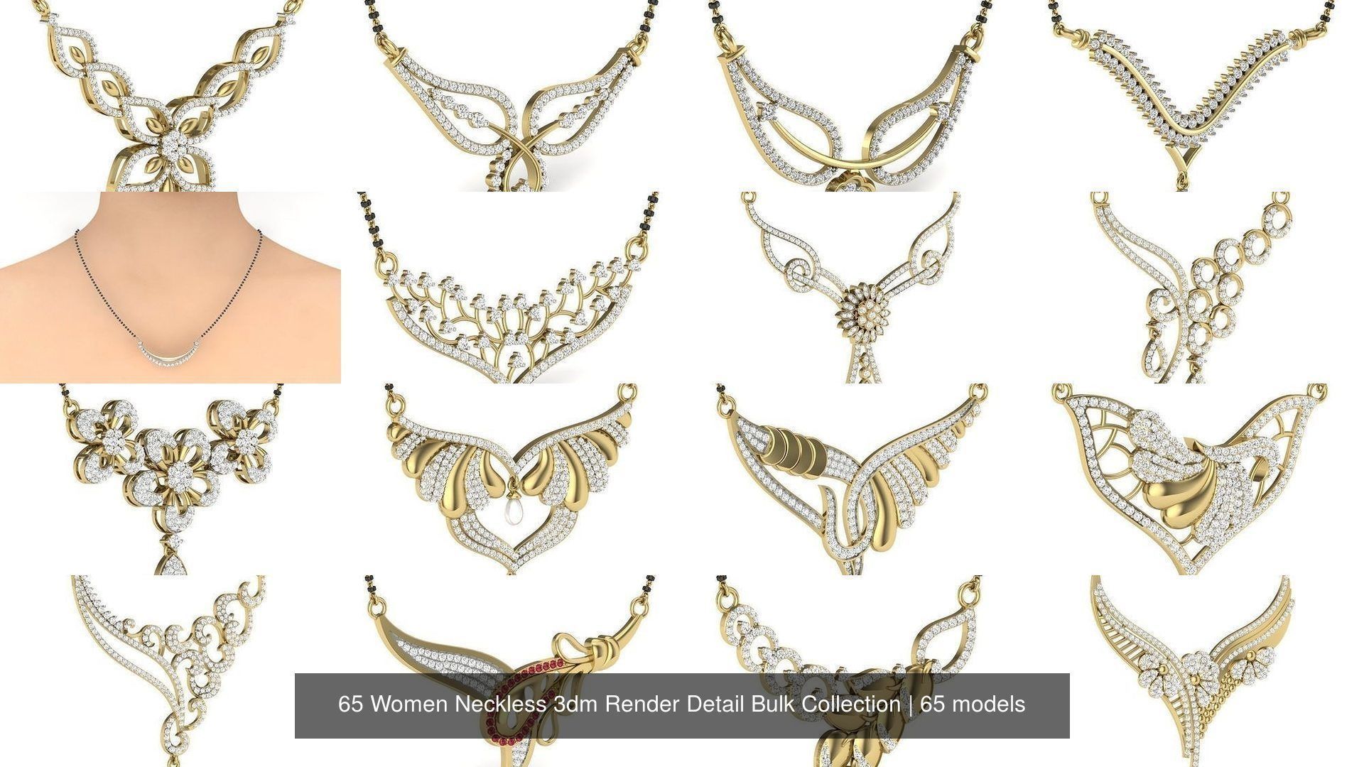 65 Women Neckless 3dm Render Detail Bulk Collection _18