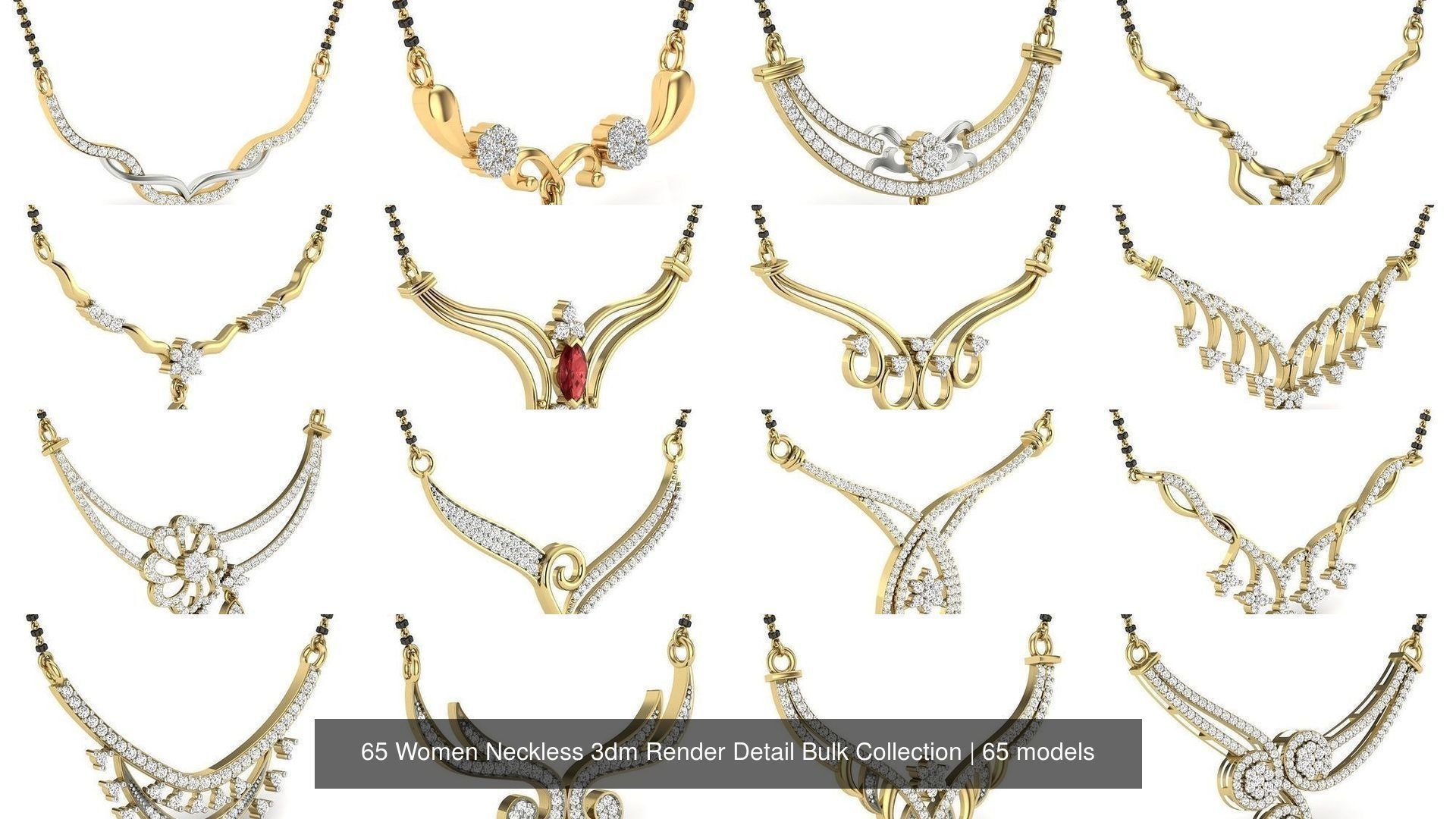 65 Women Neckless 3dm Render Detail Bulk Collection _16