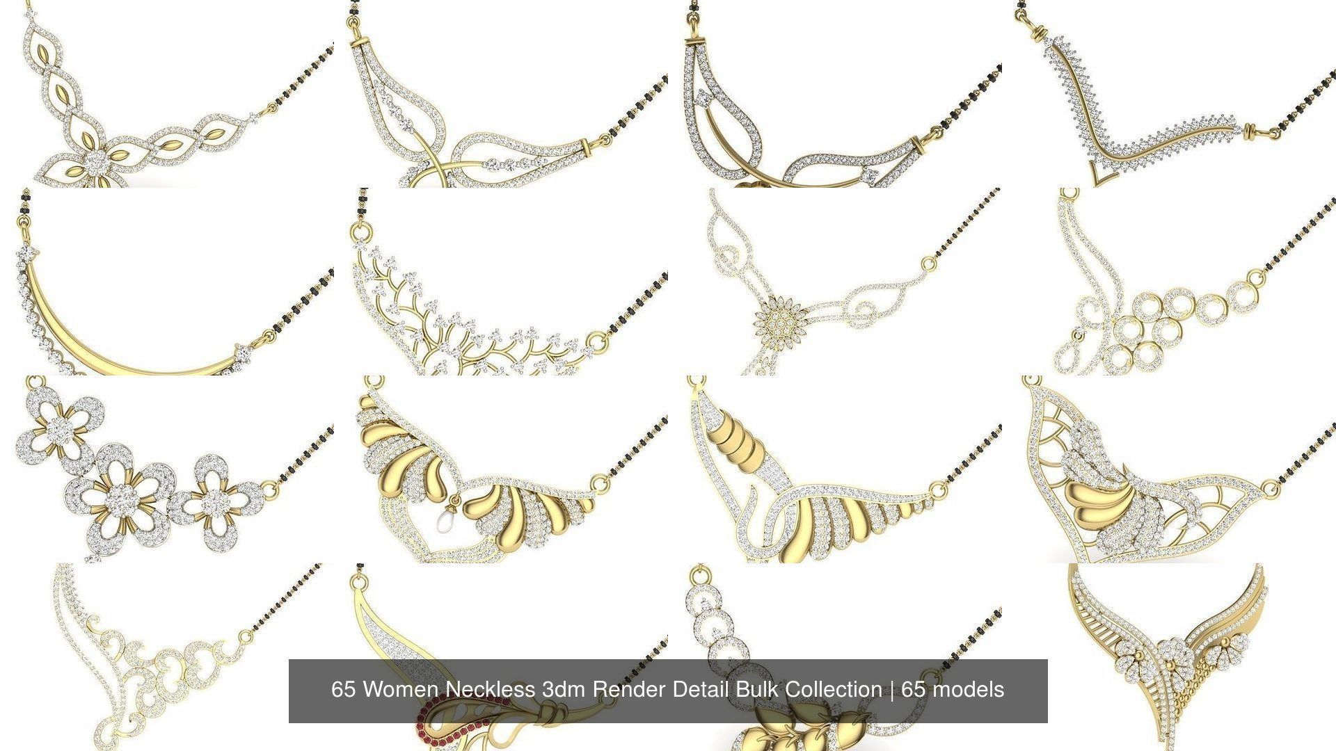 65 Women Neckless 3dm Render Detail Bulk Collection _7