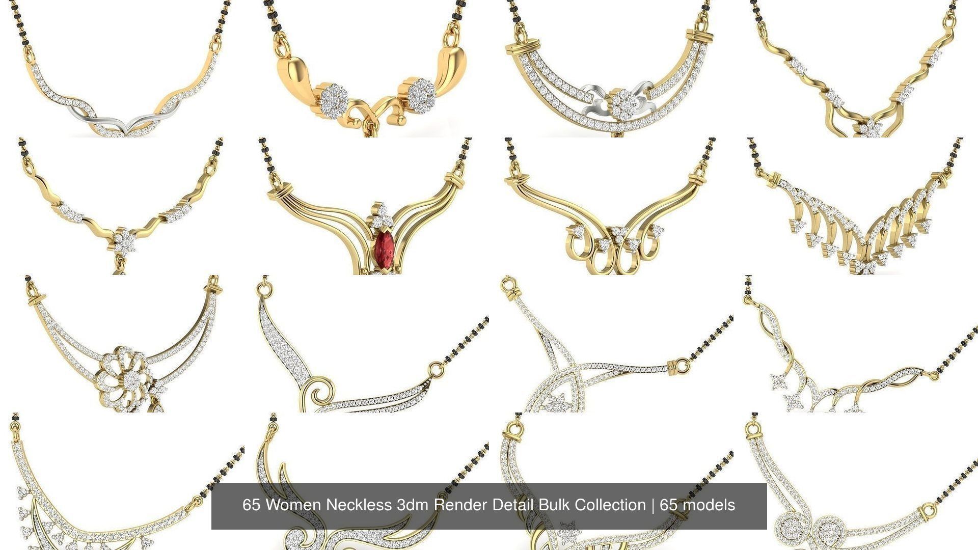 65 Women Neckless 3dm Render Detail Bulk Collection _10