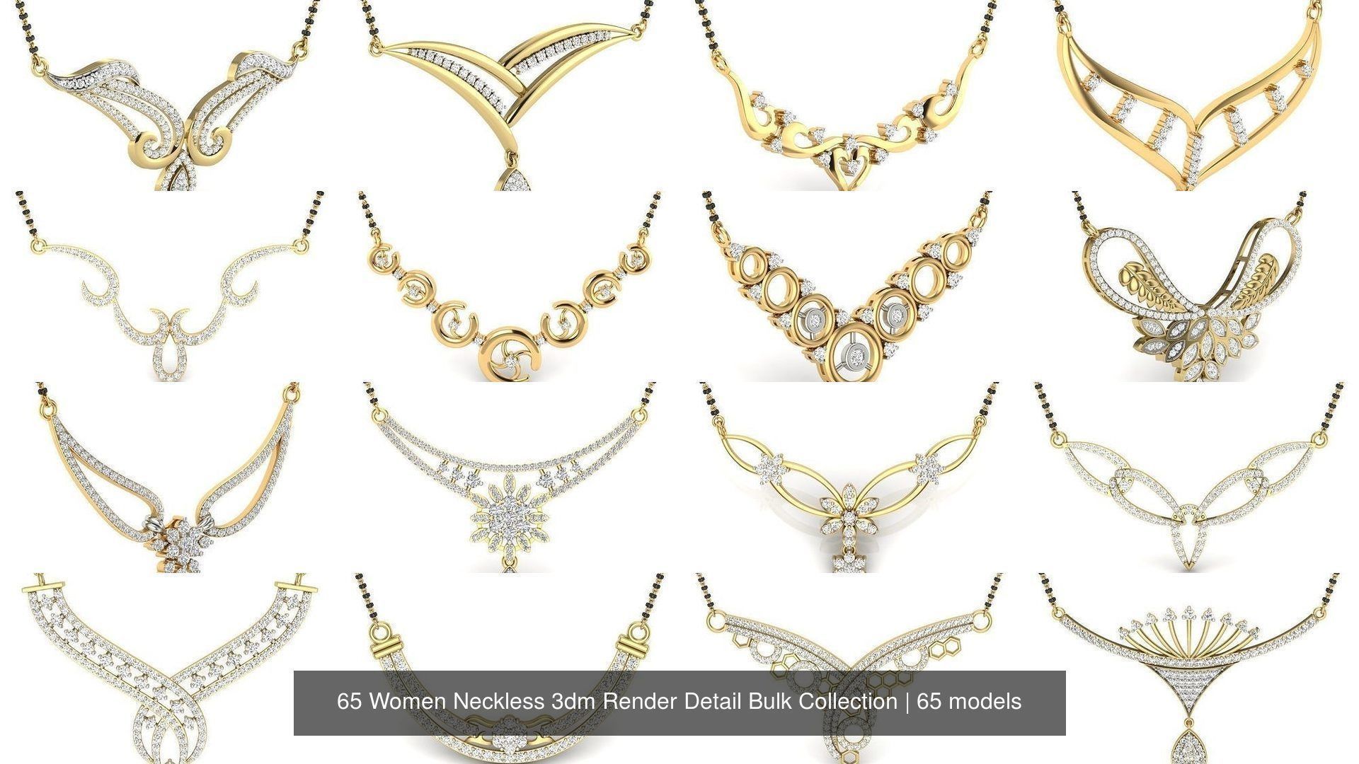 65 Women Neckless 3dm Render Detail Bulk Collection _2