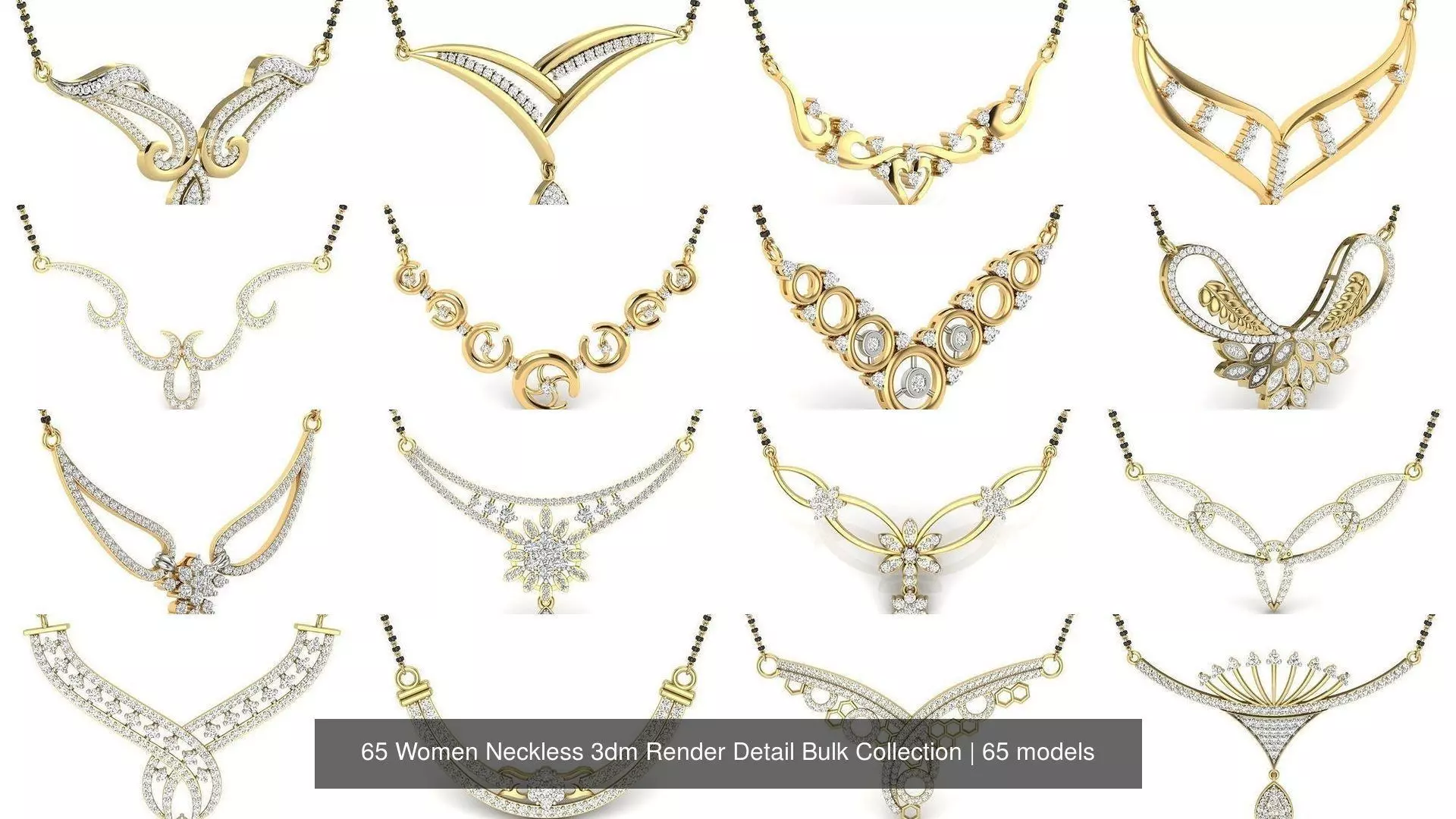 65 Women Neckless 3dm Render Detail Bulk Collection _1