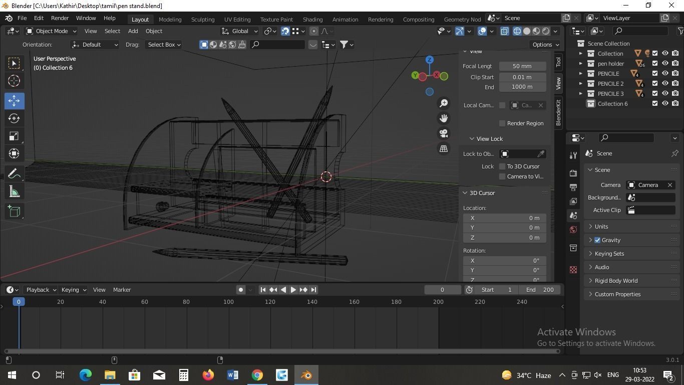 pen holder Free low-poly 3D model_5