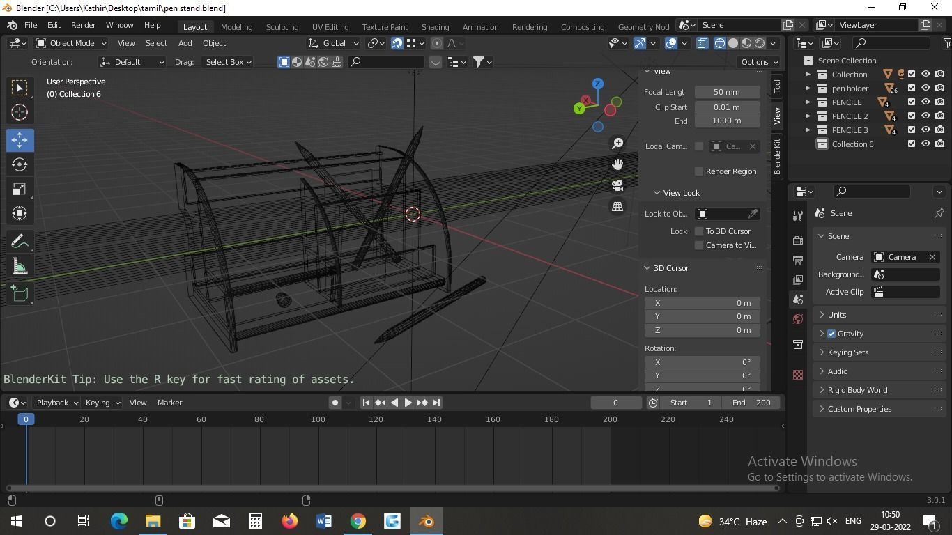 pen holder Free low-poly 3D model_4