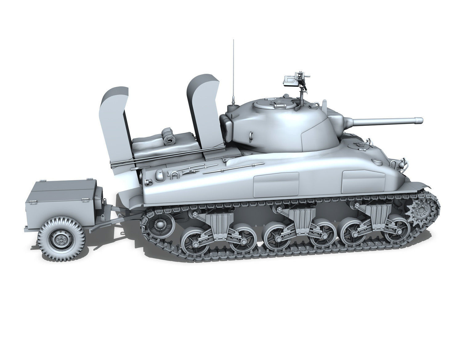 M4A1 Sherman with Deep wading gear 3D model_6