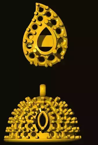 jumka pendant with holes in it