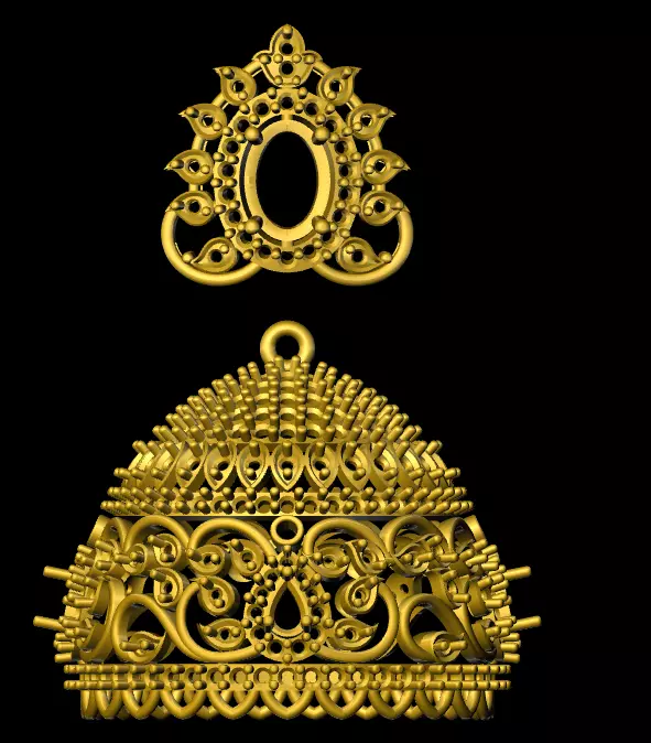jumka two gold plated ornaments 3D print model