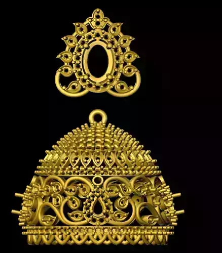 jumka two gold plated ornaments