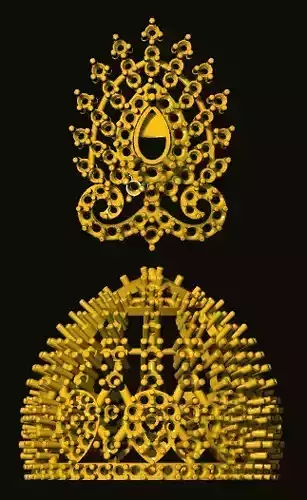 jumka gold tiara