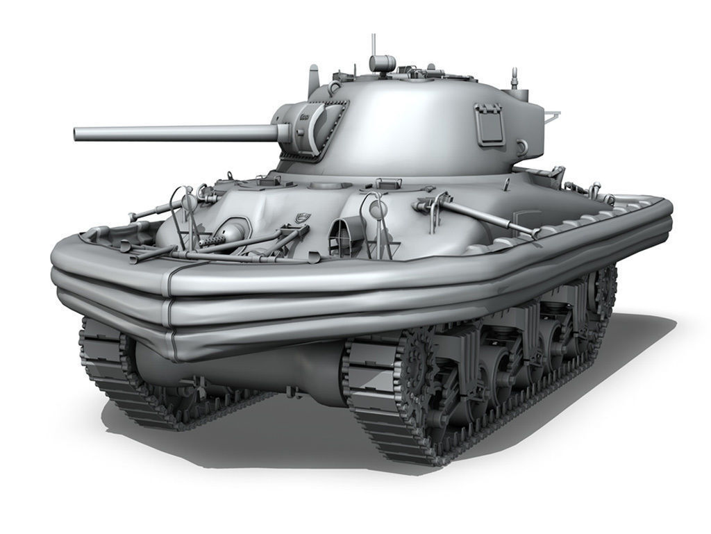 M4A1 Sherman - Duplex Drive 3D model_1