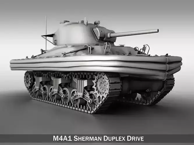 M4A1 Sherman - Duplex Drive  3D model