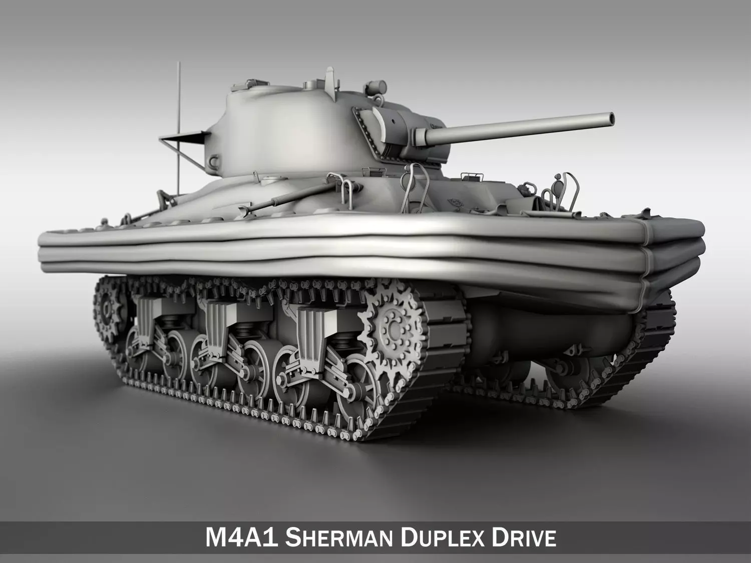M4A1 Sherman - Duplex Drive 3D model_0