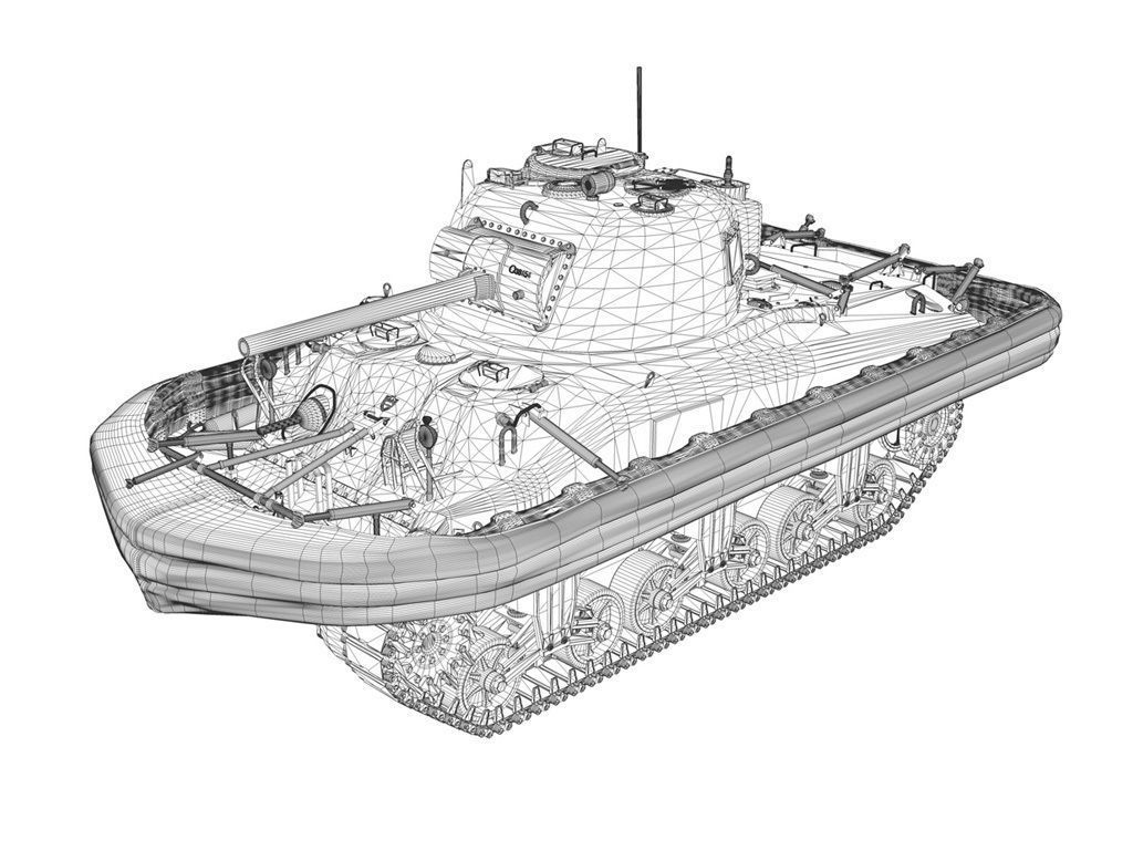 M4A1 Sherman - Duplex Drive 3D model_11