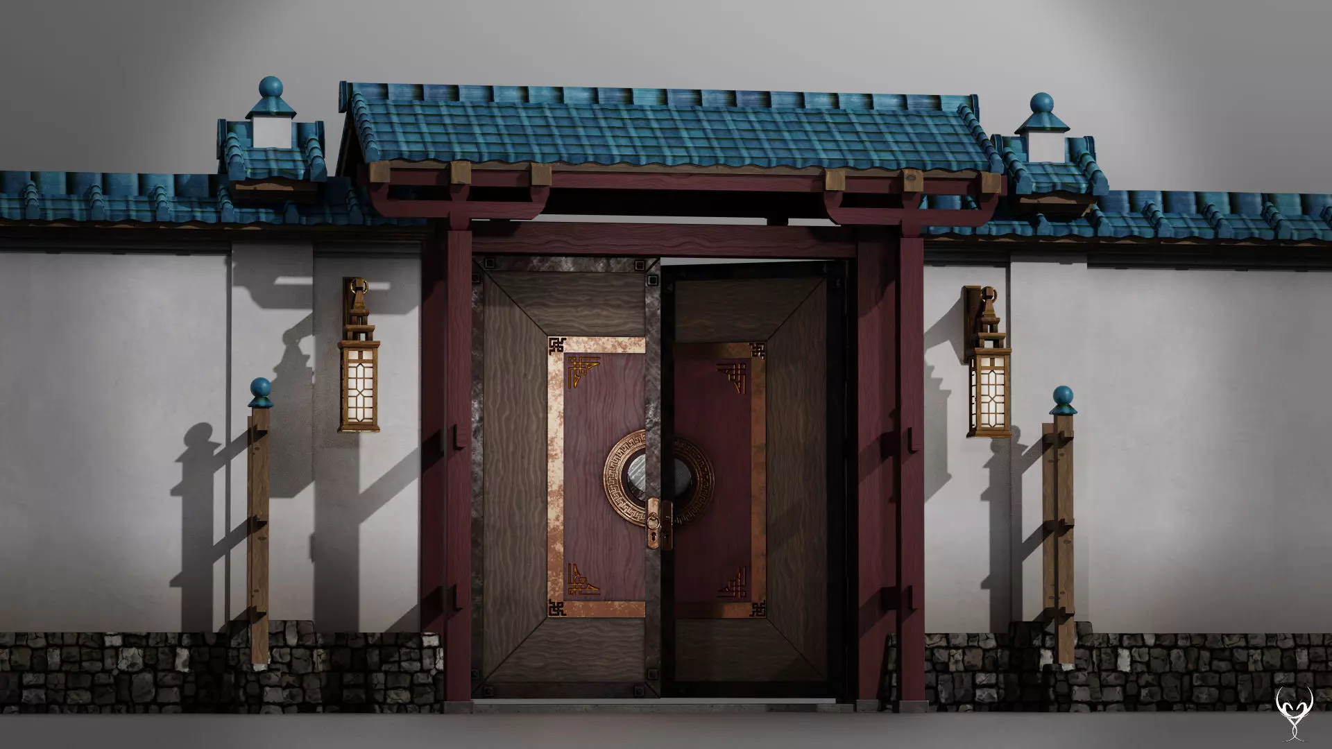 JA Kit 00 Outer Enclosure Wall A Low-poly 3D model_0