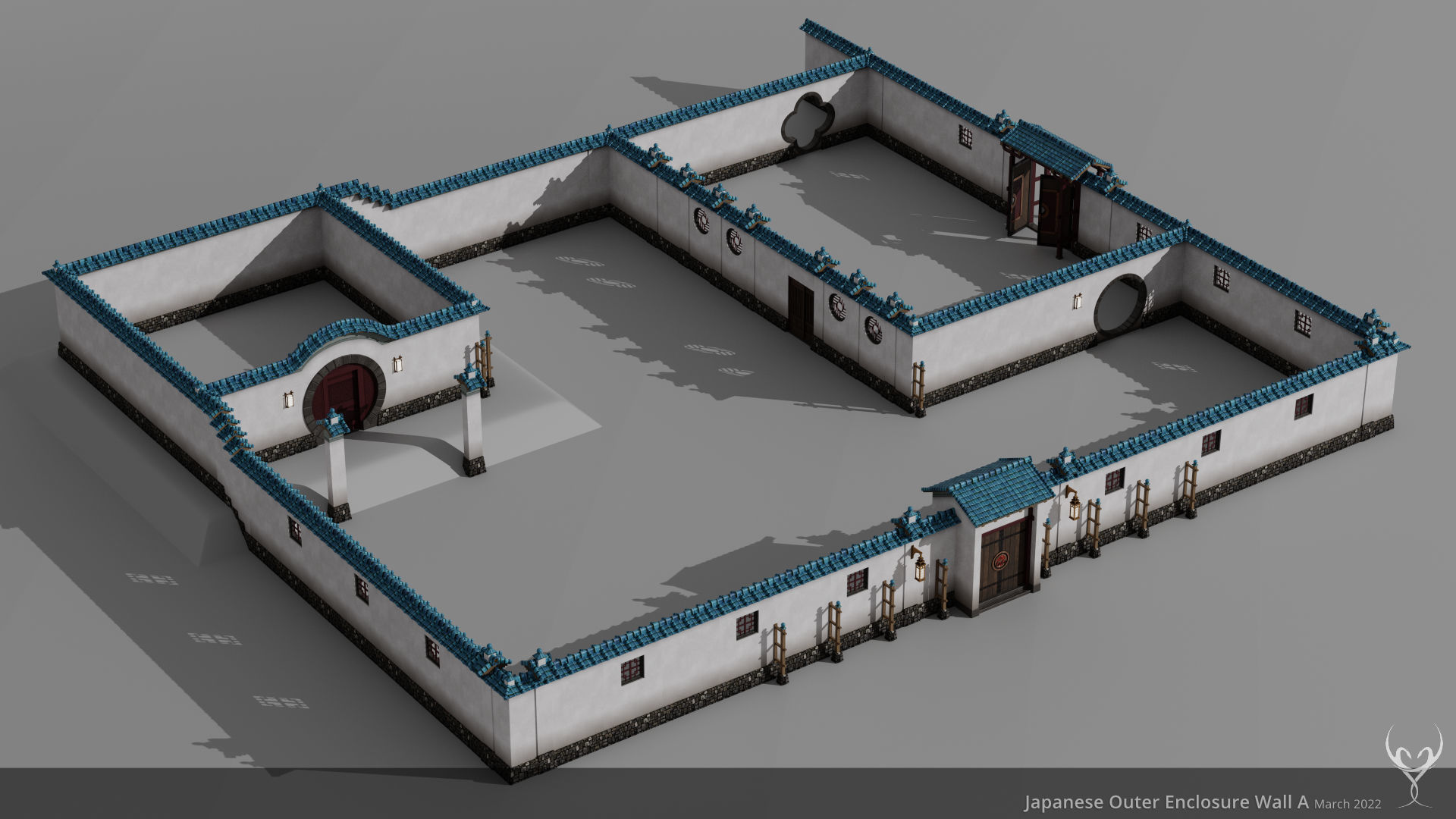 JA Kit 00 Outer Enclosure Wall A Low-poly 3D model_6