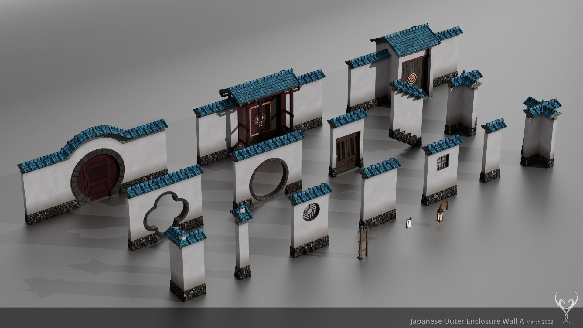 JA Kit 00 Outer Enclosure Wall A Low-poly 3D model_1