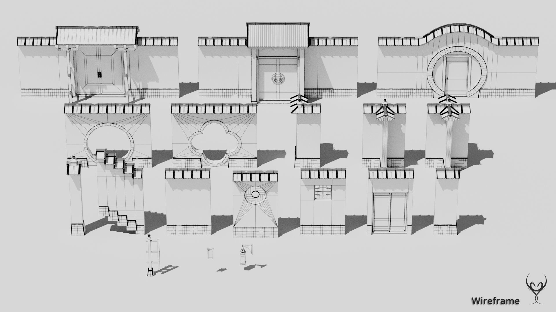 JA Kit 00 Outer Enclosure Wall A Low-poly 3D model_8