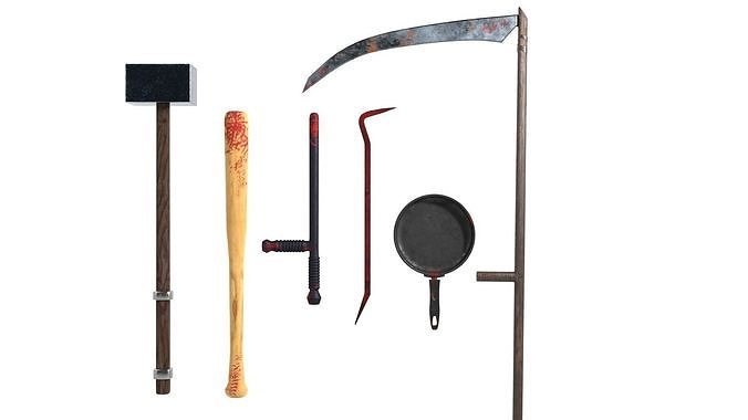 Melee weapon pack Low-poly 3D model