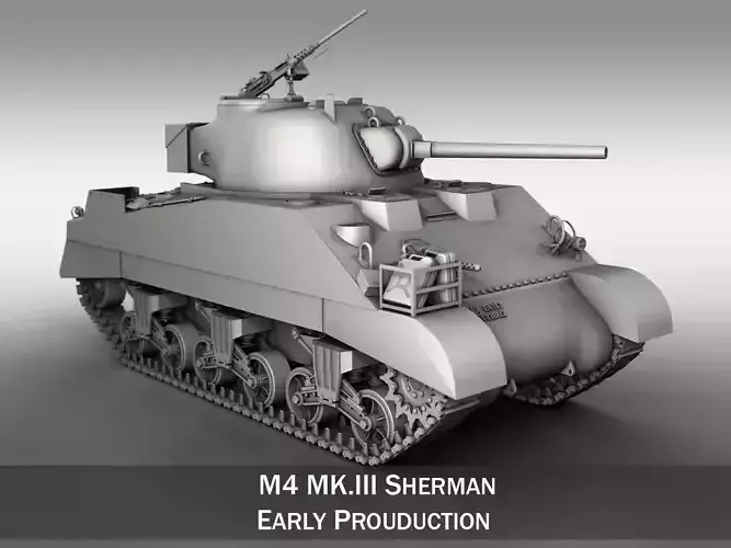 M4 Sherman MK III British army 3D model M4 Sherman MK III British army 3D model