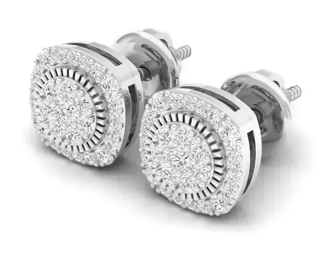 Round Diamond earrings for woman