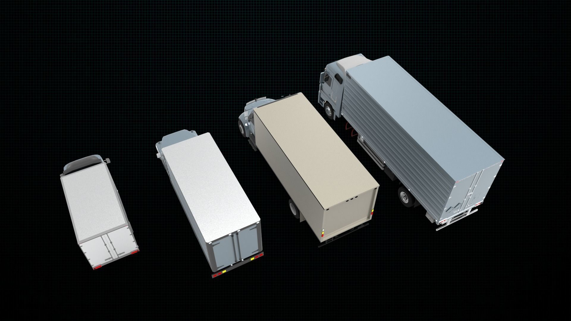 4 Variant box truck  3D model_4