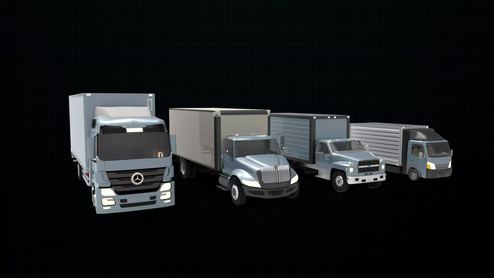 4 Variant box truck  3D model_0