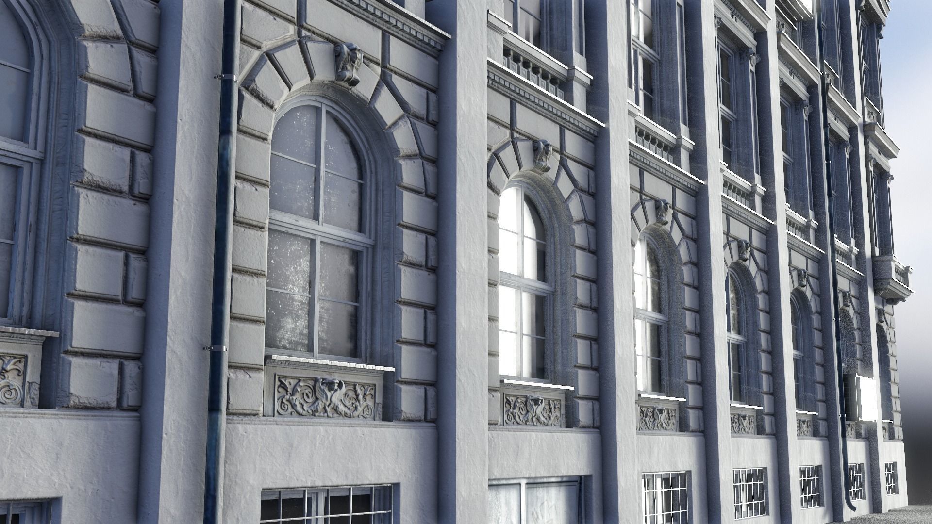 European Building 02 Low-poly 3D model_5