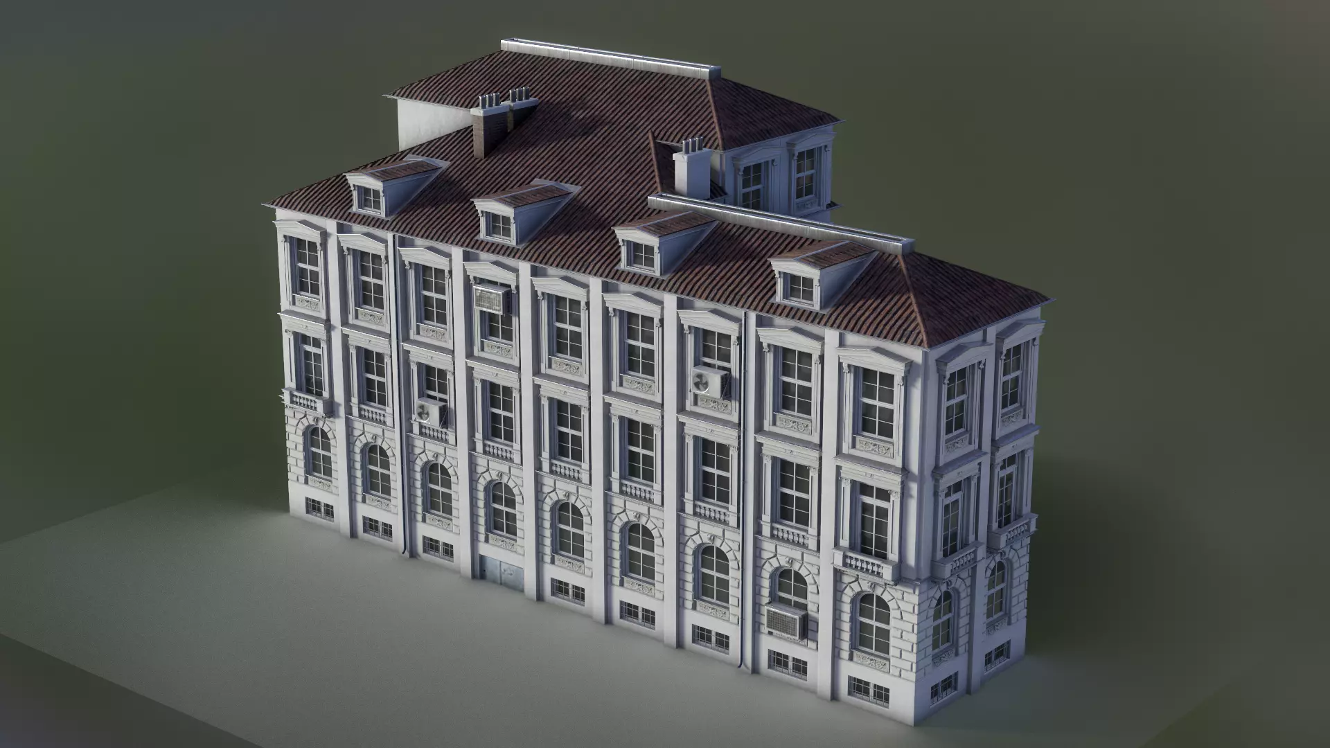 European Building 02 Low-poly 3D model_0