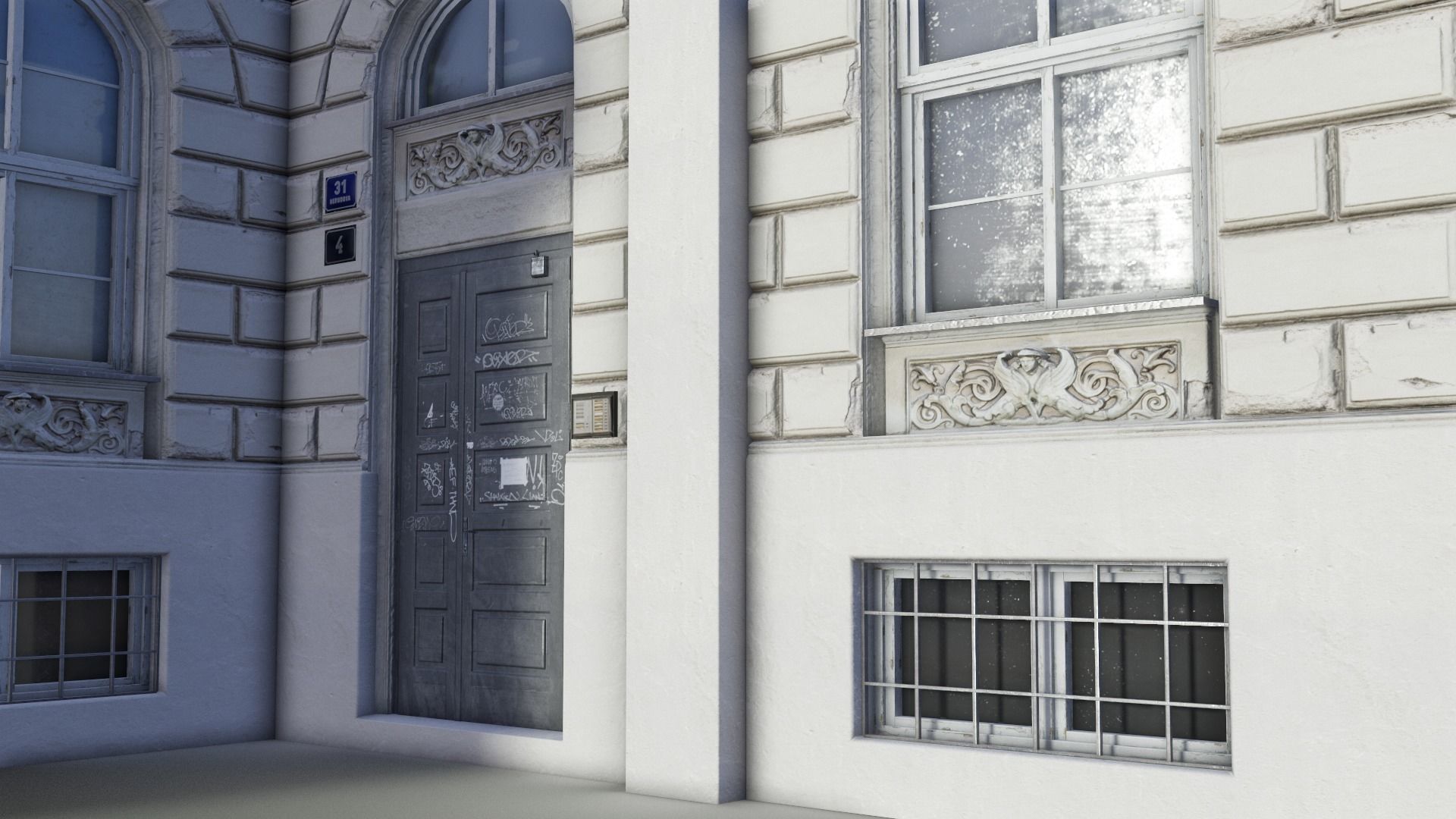 European Building 02 Low-poly 3D model_3