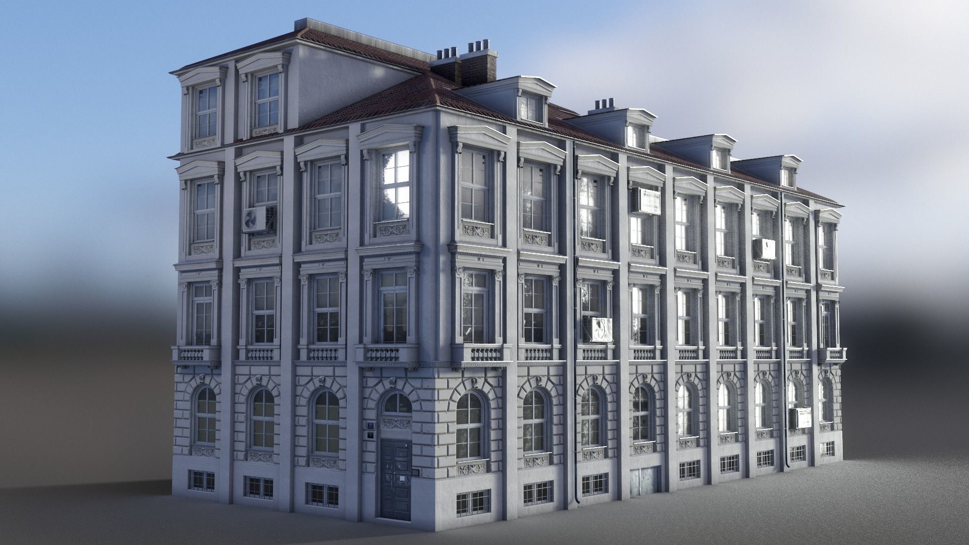European Building 02 Low-poly 3D model_1