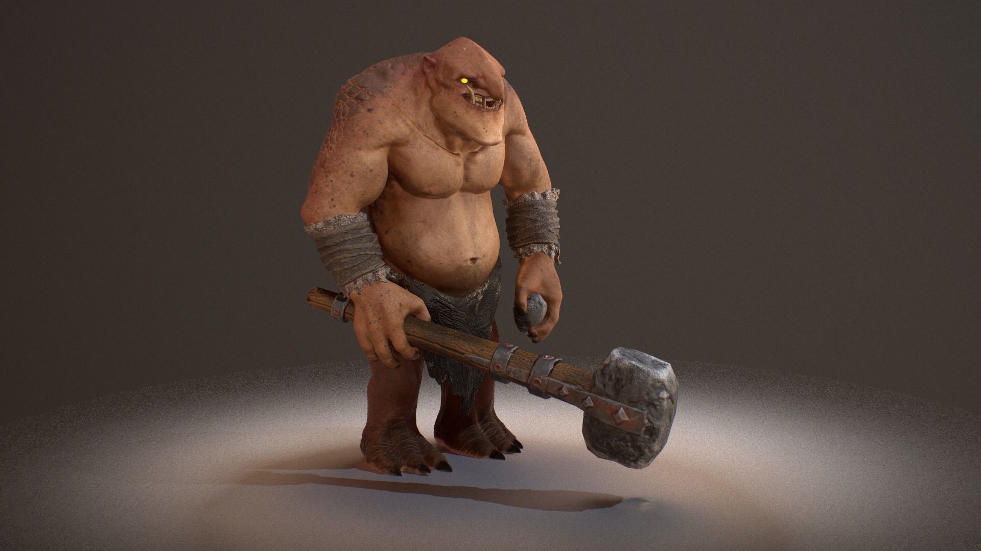 Cave Troll  Low-poly 3D model_9